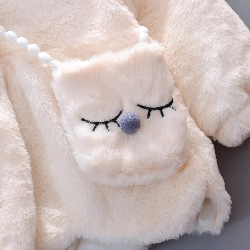 Girls Plush Bunny Coat