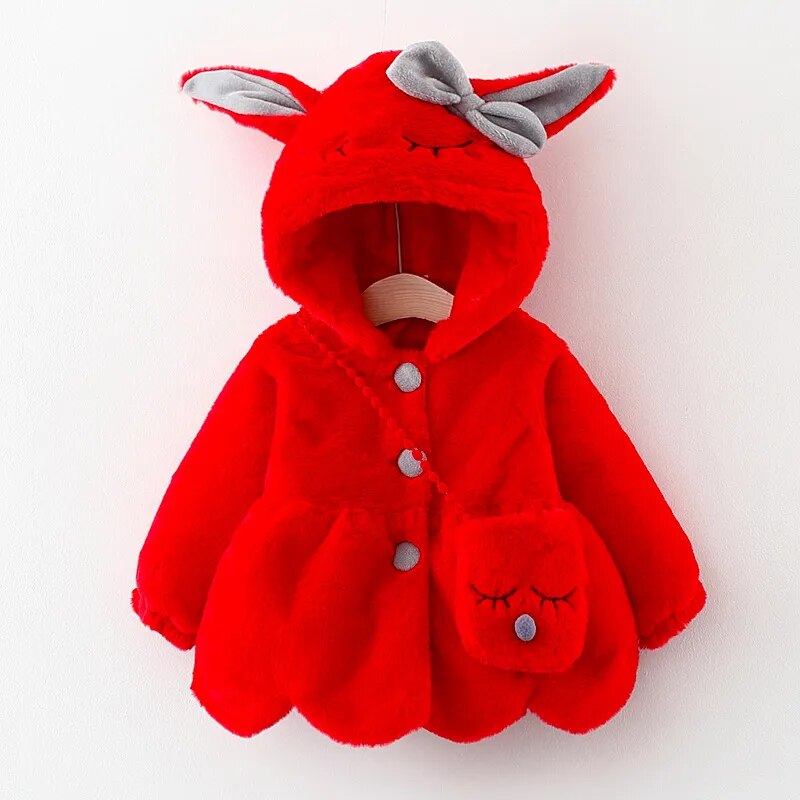 Girls Plush Bunny Coat