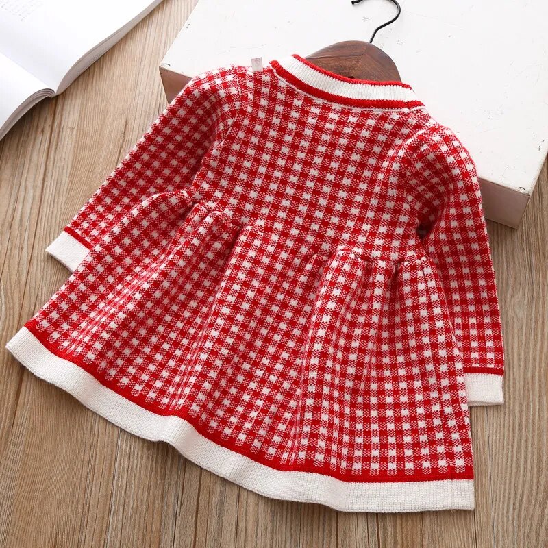 Girls Plaid Flare Dress
