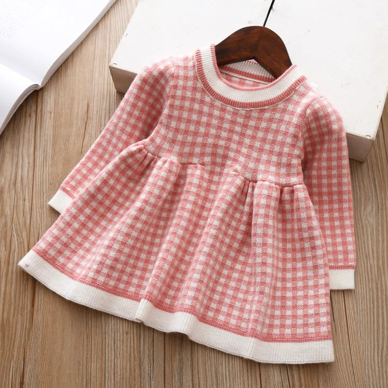 Girls Plaid Flare Dress
