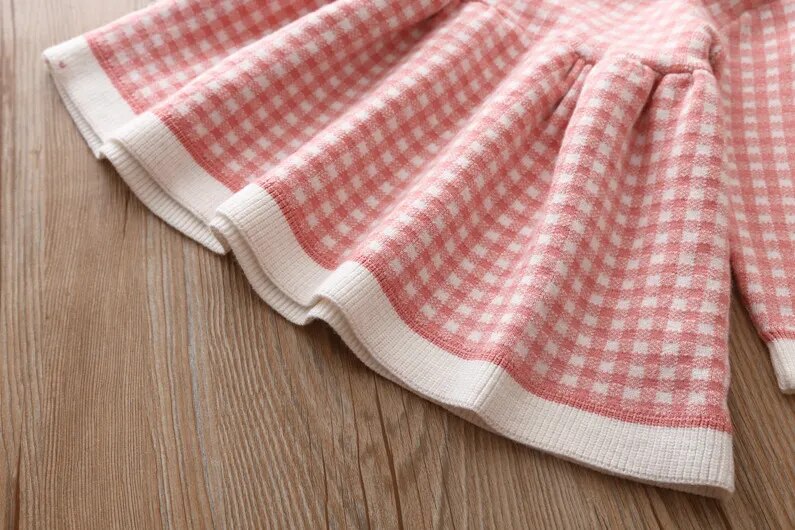 Girls Plaid Flare Dress