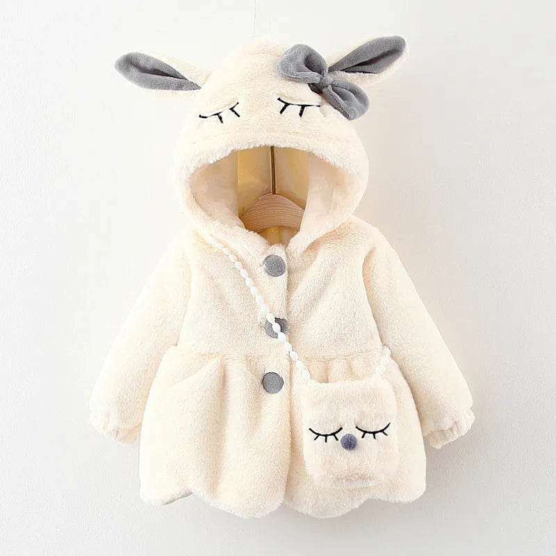 Girls Plush Bunny Coat