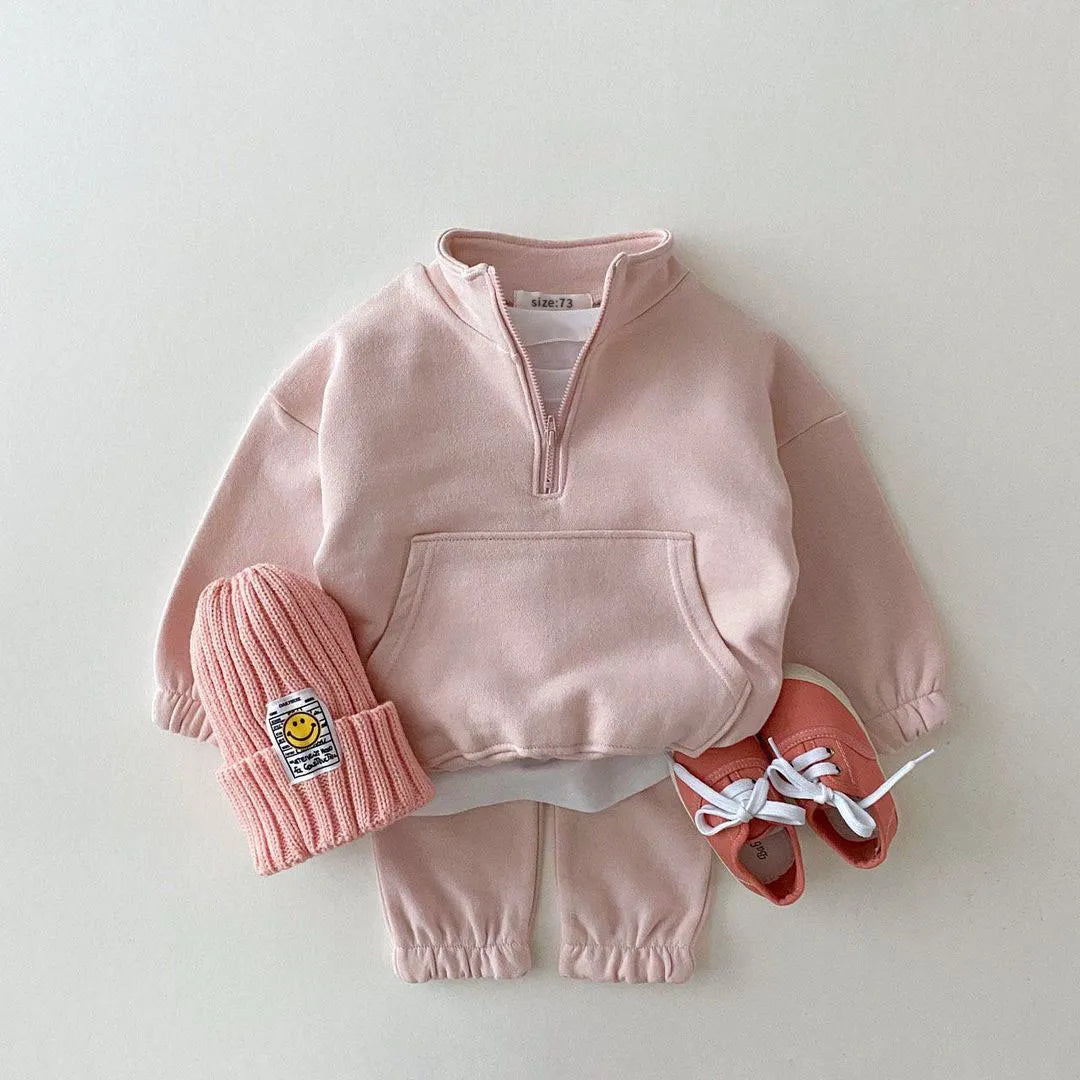 Unisex High Collar Two Piece Sweatsuit